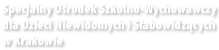 Specjalny Ośrodek Szkolno-Wychowawczy dla Dzieci Niewidomych i Słabowidzących w Krakowie
